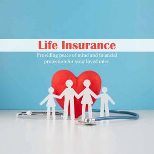 Life insurance concept with family figures and a heart