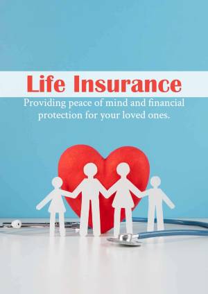 Life insurance concept with paper family and heart
