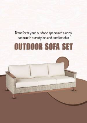 Cozy Outdoor Sofa Set Promotional Banner For Twitter