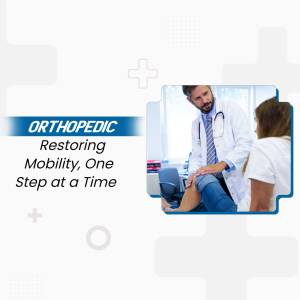 Doctor consulting with a female patient about knee pain.