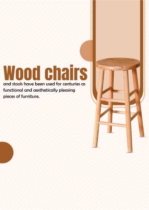 Image of a wooden stool with a minimalist background.