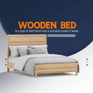 Image of a modern wooden bed with white bedding.
