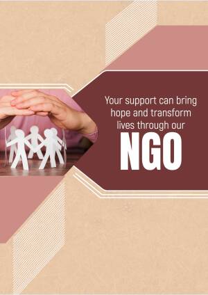 Paper people in hands with text 'Your support can bring hope and transform lives through our NGO'