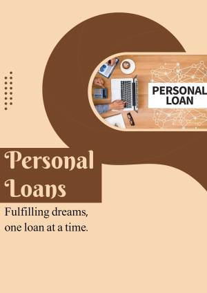 Image promoting personal loans with a person working on a laptop.