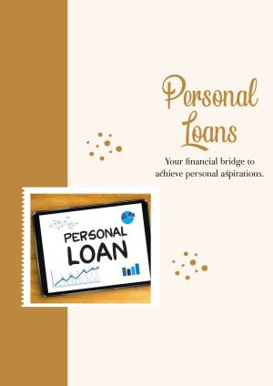 Image depicting a personal loan advertisement with a tablet showing a loan graph.