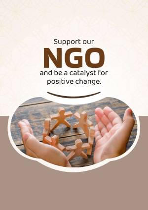 Hands cradling wooden figures representing community support for an NGO.