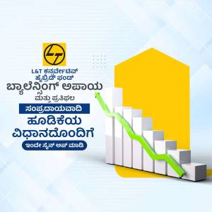 L&T Finance advertisement showcasing investment growth with a graph and company logo.