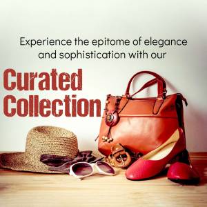 A stylish arrangement of a handbag, hat, shoes, and accessories representing a curated fashion collection.