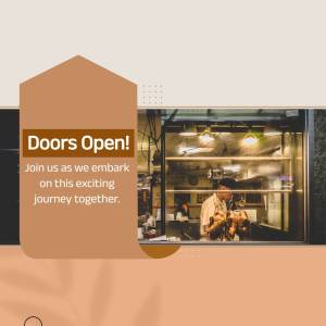 New Cafe Opening - Doors Open! Marketing Image For Facebook