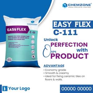Image of Easy Flex C-111 tile adhesive bag with product details.