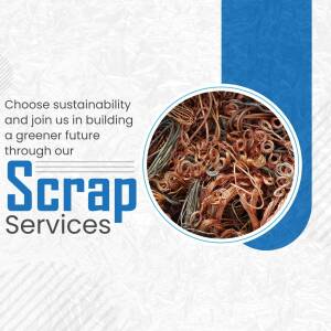 Image promoting scrap metal recycling services for sustainability.