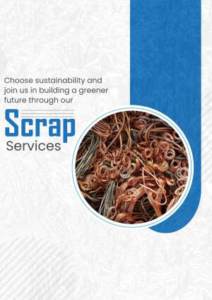 Image promoting scrap metal recycling services for a sustainable future.