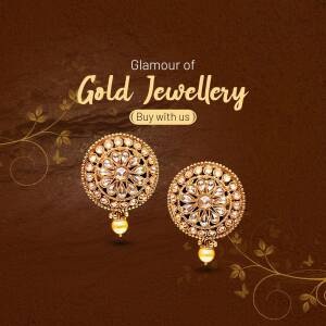 Close-up of ornate gold earrings with intricate detailing