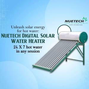 NueTech Digital Solar Water Heater for 24/7 hot water