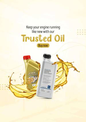 Advertisement for Shell Edge engine oil with bottles and splash effect.
