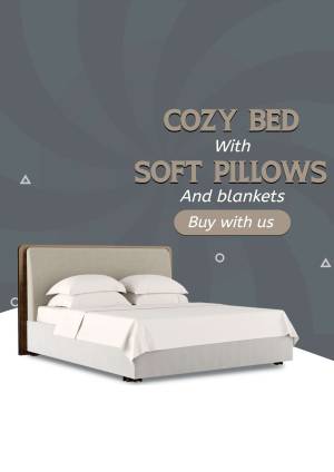 A comfortable bed with white pillows and blankets, promoting a cozy bedroom aesthetic.