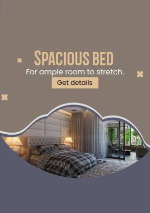 Modern bedroom interior with a large bed and stylish decor