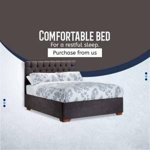 Image of a comfortable bed with a grey headboard and patterned bedding, promoting a restful sleep.
