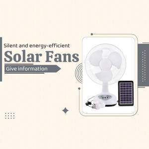 White solar powered fan with solar panel