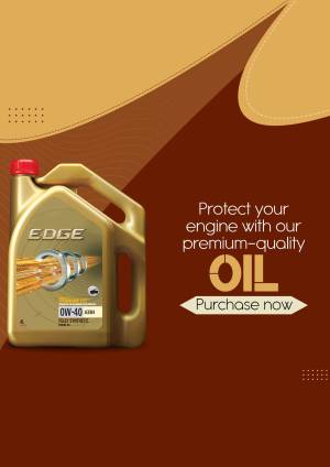 Image of Edge 0W-40 Fully Synthetic Motor Oil bottle with engine components.