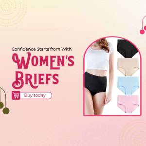 Advertisement for women's briefs in various colors.