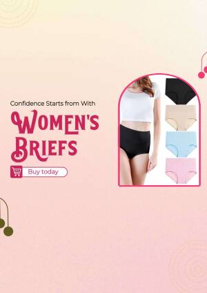 Advertisement for women's briefs in various colors
