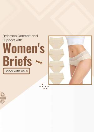 Image of women's briefs in beige and white, promoting comfort and support.