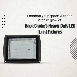 Black LED light fixture against a grey background