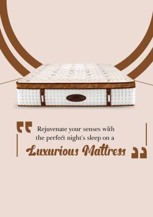 Close-up of a white and brown luxurious mattress with quote about sleep