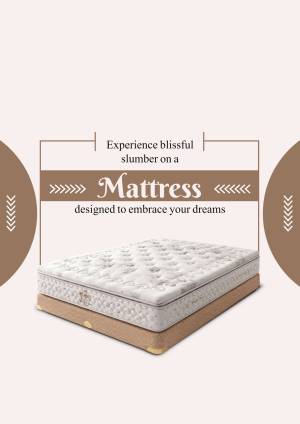 Image of a comfortable mattress with a promotional text overlay.