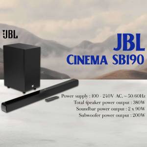 JBL Cinema SB190 soundbar and subwoofer