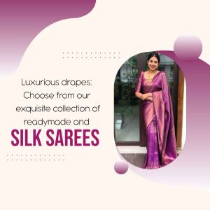 Woman wearing a purple silk saree