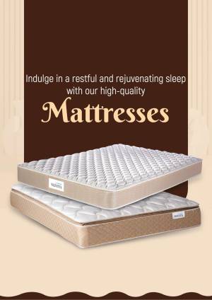 Two mattresses stacked on a brown background with text promoting restful sleep.