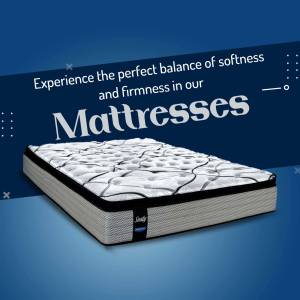 Image of a Sealy mattress with text promoting softness and firmness.