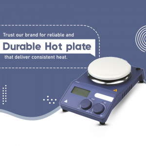 Image of a durable hot plate with digital display and control knobs.