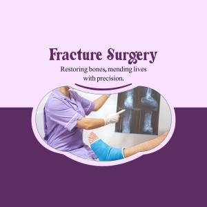 Image depicting a doctor pointing to an x-ray of a fractured leg in a cast.