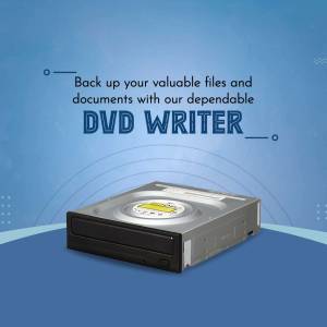 Image of a DVD writer with text promoting data backup