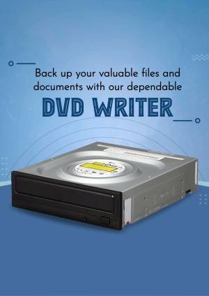 Image of a DVD writer with text promoting data backup