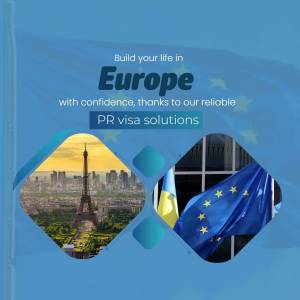 Image promoting PR visa solutions for Europe, featuring the Eiffel Tower and EU flag.