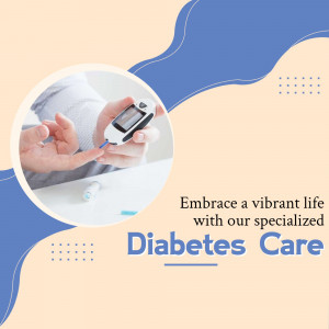 Person checking blood sugar with a glucometer, promoting diabetes care services.