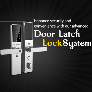 Silver digital door lock with keypad and handle