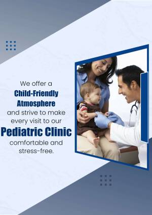 Doctor examining a baby with parents looking on in a pediatric clinic.