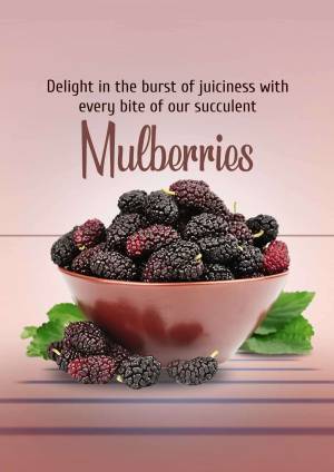 Fresh Mulberries Social Media Post For Telegram