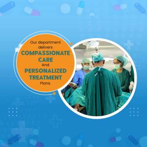 Medical team performing surgery with compassionate care focus