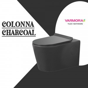 Black wall-hung toilet by Varmora