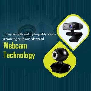 Image of webcams with text promoting advanced webcam technology for high-quality video streaming.