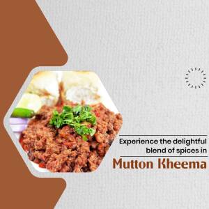 Close-up of Mutton Kheema with Pav and Garnish