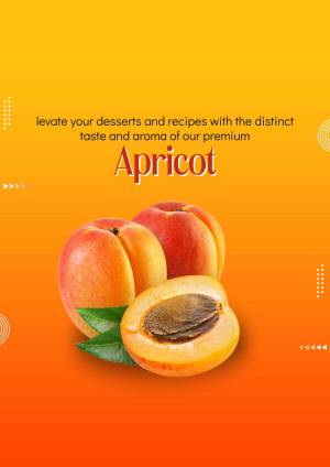 Close-up of fresh apricots with a halved apricot showing the pit, on a vibrant orange background.