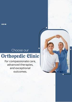 Woman receiving physical therapy at an orthopedic clinic with a healthcare professional.
