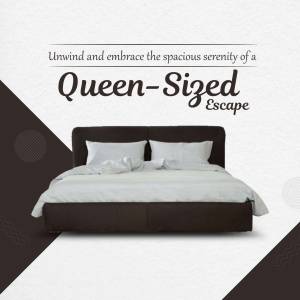 A beautifully made queen-sized bed with white linens and a dark brown frame.